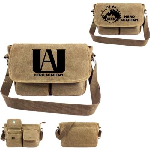 Anime My Hero Academia Messenger Midoriya Izuku Teenagers Cartoon Canvas Satchels School Bags Women Handbags Shoulder Bag Gift