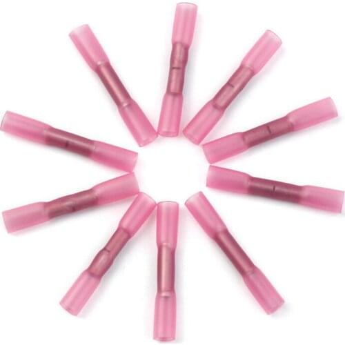100/50/10PCS Heat Shrink Butt Terminals Waterproof Fully Insulated Seal Butt 22-18 AWG Electrical Wire Crimp Terminal Connectors