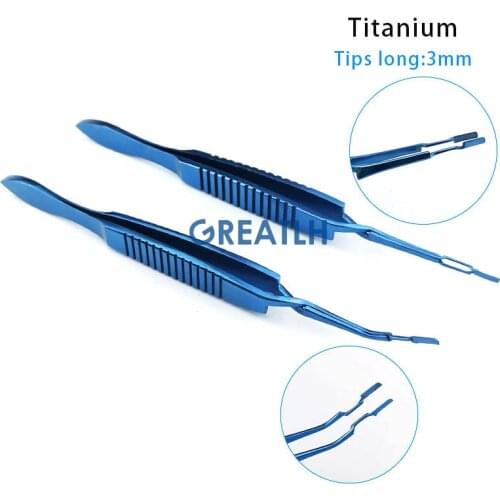 Titanium Ophthalmic Akahoshi Prechopper Forceps Straight/Angled Autoclavable Veterinary Ophthalmic Eye Instrument