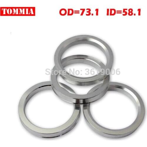 TOMMIA 1Sets 58.1mm ID to 73.1mm OD Aluminum Centric Spigot Hub Rings Wheel Spacer