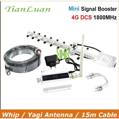 TianLuan 4G LTE DCS 1800MHz Moblie Phone Booster GSM 1800 Signal Repeater Cellular Cell Phone Amplifier 4G Network 60dB Gain