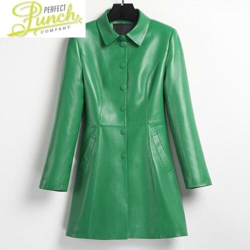 Women Geniune Real Jacket Sheepskin Leather Coats Spring Autumn Plus Size 7XL jaqueta FJ7040 MF607