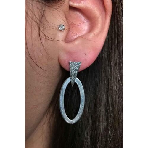 Oxidized Filigree Silver Wing Motif Womens Earrings