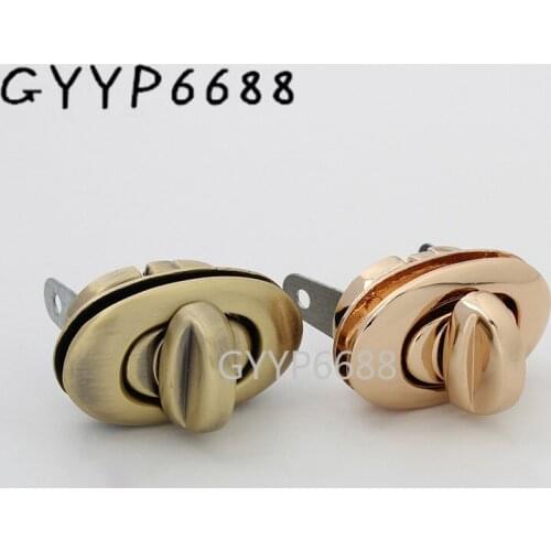 1-5 sets 32x19mm brush antique color egg shape twist clasp lock for woman bag DIY handbag turn lock purse component