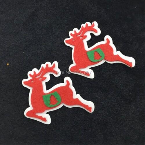 10pcs 6.5*8.0CM PB58 Circles Eco-friendly Cute DIY Accessories Jewelry Decoration Materials With Christmas elk shape