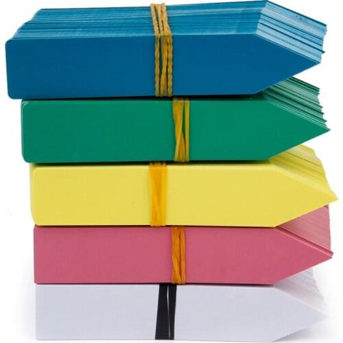 100pcs Thick 4inch Plant Labels Reusable Plastic Long Waterproof Garden Plants Marker Tags - 5 Colors Home Garden Supplies