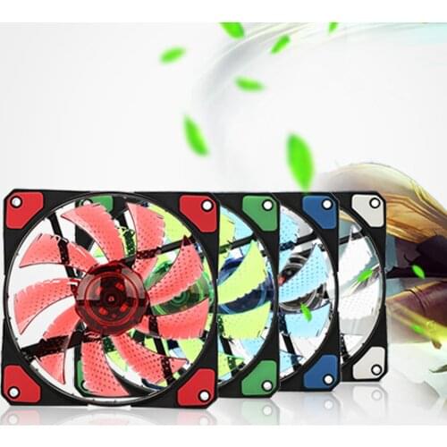 120*120*25mm 12V 15 LED Neon Light Quite Computer Case Mod Cooling Fan Cooler Ventilador PC Case Radiator Ventilador