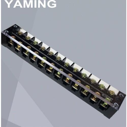 2PCS/lot TBC-6012/TB-6012 Connection Terminal barrier block with screw covered terminator 60A/600V/12P (Copper)