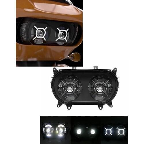 2015-2020 Dual LED Headlight Projector Headlamp Kit For Road Glide FLTRU 2020 FLTRX