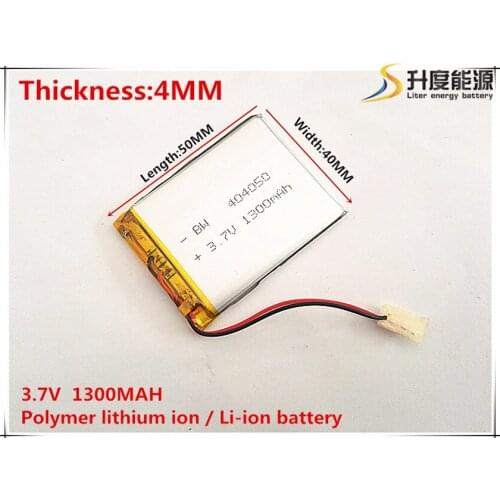 3.7V 1300mAh 404050 Lithium Polymer Li-Po li ion Rechargeable Battery cells For Mp3 MP4 MP5 GPS mobile bluetooth