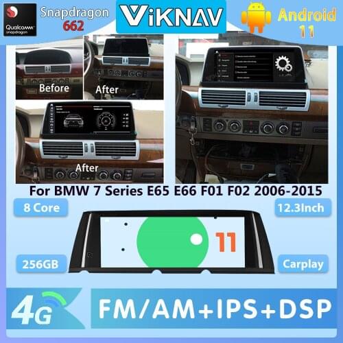 12.3 INCH Android 11 Car Radio For BMW 7 Series E65 E66 F01 F02 2006-2015 EVO CIC NBT GPS Navigation DVD Multimedia Player 2din