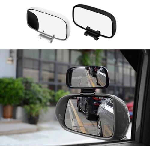 Car Blind Spot Reversing Parking Auxiliary Mirror Round High Defination Glass Convex Rear View Wide Angle Adjustable