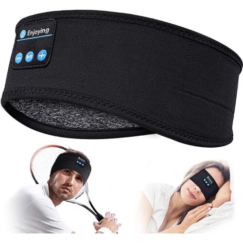 Wireless Bluetooth 5.0 Music Headband Sleep Headphones MIC Hat Man Women Hands-free Sleeping Sports Earphone for Side Sleepers