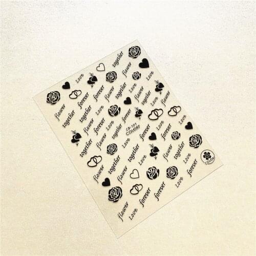 CB-101 CB-076 Flower 3D Back glue Nail Art Stickers Decals Sliders Nail ornament decoration
