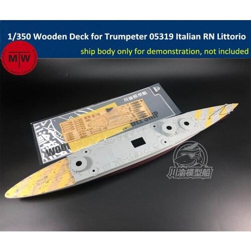 1/350 Scale Wooden Deck for Trumpeter 05319 Italian Navy Battleship RN Littorio 1941 Model TMW00043