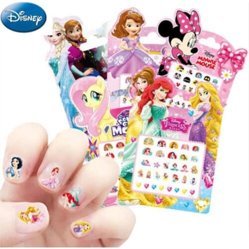 Disney Childrens Nail Sticker Cute Cartoon Sticker Frozen Sophia Princess Nail Sticker toys for children girl toys