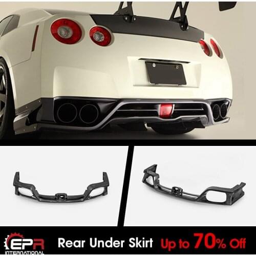For Nissan GTR R35 2013 Ver VRS Style Carbon Fiber Rear Under Skirt Bumper Lip Exteiror Body kit (Early Model Only)
