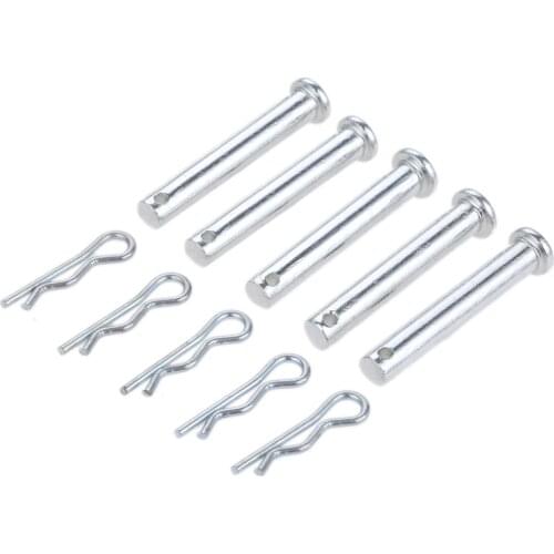 DRELD 5 Pairs M8*50mm Stainless Steel Clip Hitch Pin Clevis Fastener For Farming Machine Air Cool Diesel Engine Accessories
