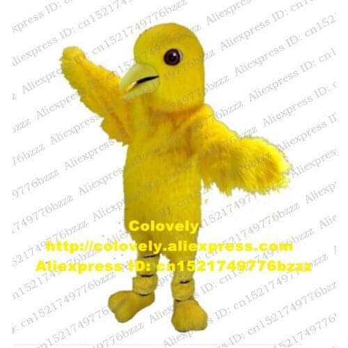 Long Fur Yellow Bird Mascot Costume Adult Cartoon Character Outfit Suit Animation Film Circularize Flyer zz9506