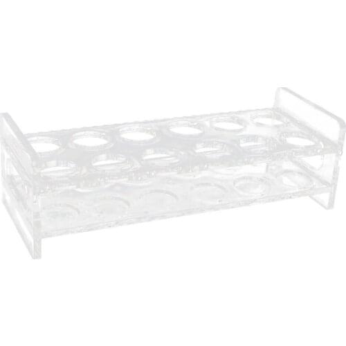 Crystal Clear Acrylic Shot Glass Holder with Handle, Wine Liquor Cup Serving Tray, 12 Hole