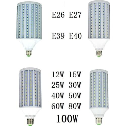 LED Bulbs Light 12W 15W 25W 30W 40W 50W 60W 80W 100W E26 E27 B22 E39 E40 Corn lamp 220V 110V CFL Spotlight Warm Cold White 3pcs