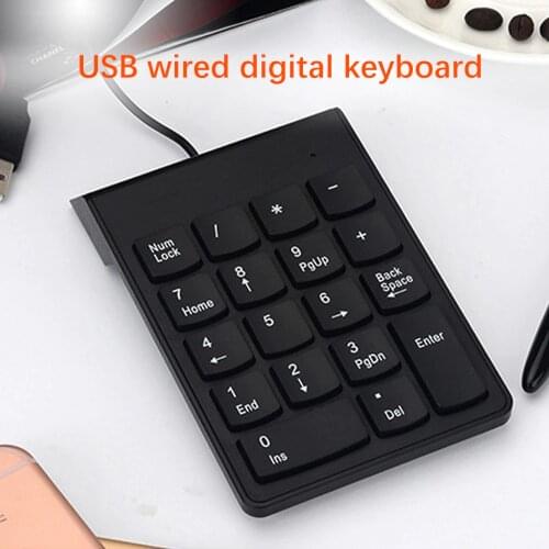 Small-Size 2.4GHz Wire Numeric Keypad Numpad 18 Keys Digital Keyboard For Accounting Teller Laptop Notebook Tablet Number Keycap