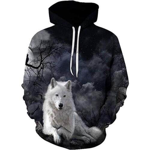 Mens Hoodies Funny 3D Wolf Sweatshirt Fashion Brand Plus Size Tracksuit Animal Printed Hoodie Men Women Streetwear Hoodies