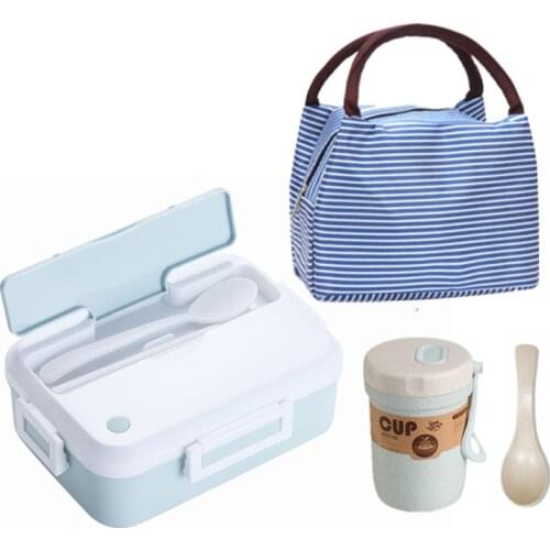 3-piece Set Lunch Box Leakproof Portable Microwave oven Food Container Office School Travel Hiking Kid Health Material Bento Box