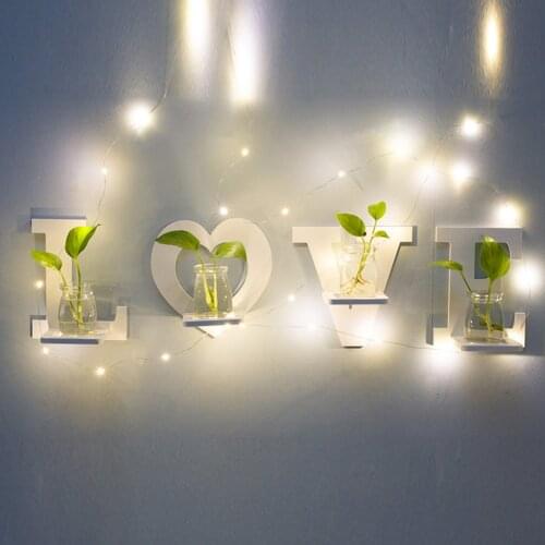 4Pcs HOME LOVE Letter Wall Hanging Potted Plant Storage Shelf Holder Room Decor Wall Hanging Holder Indoor Decor Wedding Party