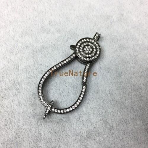 New Arrival Black Lobster Clasps Charms Micro Pave Zircon Clasps Making Jewelry In 50*24 mm FC5185