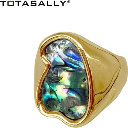 TOTASALLY New Arrival Women Rings Abalone Shell Top Ladies Rings Semi-circle/ Coin Eye/ Rings Gifts anillos de mujeres Dropship