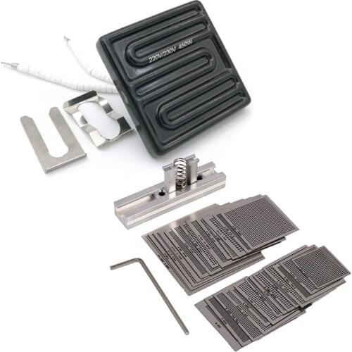 New 1 Set Top Ceramic Heater Heating Plate & 1 Set Direct Heating Bga Stencils Templates + Fixture Tin Solder Ball Tools