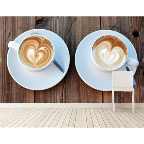 Custom papel de parede,Drinks Coffee Cup Food wallpaper.living room sofa TV wall restaurant kitchen 3d wall murals wallpaper