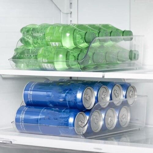 Refrigerator Organizer Bins Plastic Fridge Water Bottle Storage Dispenser Drink Holder For Pantry Kitchen Cabinets