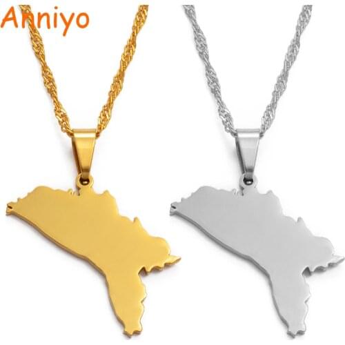 Anniyo The Republic of Moldova Map Pendant & Necklaces for Women Country Maps Jewelry Moldovan Gifts #022121