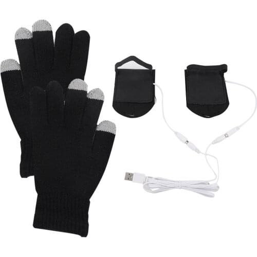 Unisex Winter Gloves Knitted Heating Gloves Battery Powered Outdoor Sports Hunting Cycling Skiing Motorcycle Soft Knitted Mitten