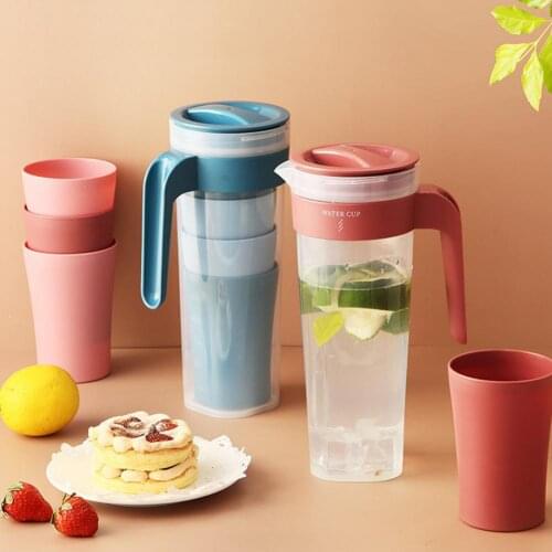 1 Set 1000ml Cold Water Pot Large Capacity Safe Healthy Plastic Water Pot Cold Water Bottle for Home