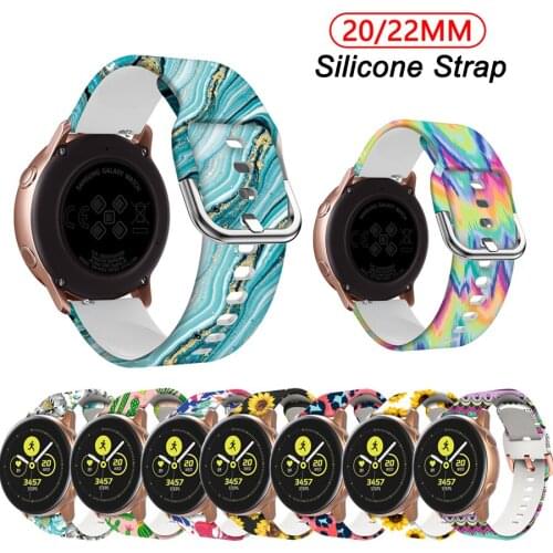 20mm 22mm Silicone Band for Samsung Galaxy Watch Active 2/3 Gear S2 Watchband Bracelet Strap For Huami Amazfit bip GTR 42mm 47mm