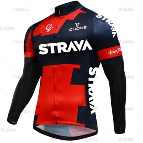 STRAVA Spring Bicycle Jersey Bicycle Team Race Sportswear Road Bike Shirt Mens MTB Downhill Clothing Long Sleeve Bicycle Wear