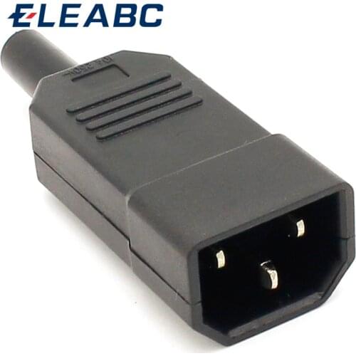 1pcs New Wholesale Price 10A 250V Black IEC C13 Male Plug Rewirable Power Connector 3 pin ac Socket
