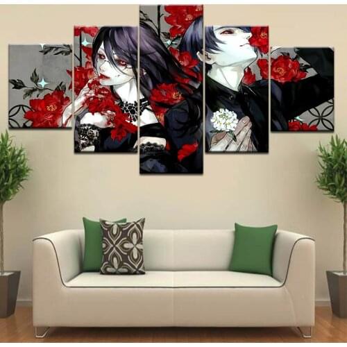 Tokyo Ghoul Anime 5 Panel HD Print wall posters Canvas Art Painting For home living room decoration