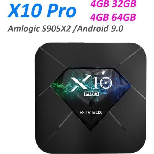 20pcs X10 PRO Android 9.0 Smart TV BOX Amlogic S905X2 Quad Core 4GB 64GB BT4.0 USB3.0 2.4G/5G Dual WIFI 3D 4K HDR Set Top Box