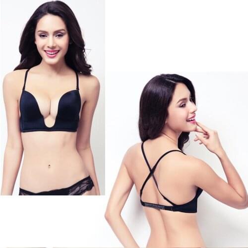 Vogue Secret Women Bras Sexy Lingerie Seamless Push Up Bra Bralette Plunge Solid Adjusted-straps Gift For Girl