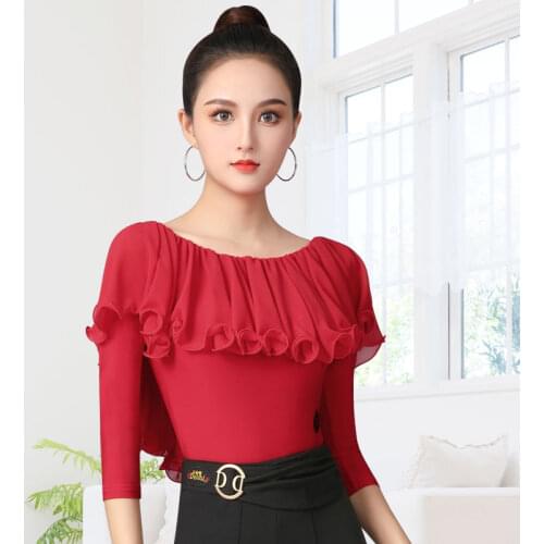 Excellent Quality Latin Dance leatord Female Sexy Performance Dancing top Ballroom Cha Cha Samba Practice Dance Clothes