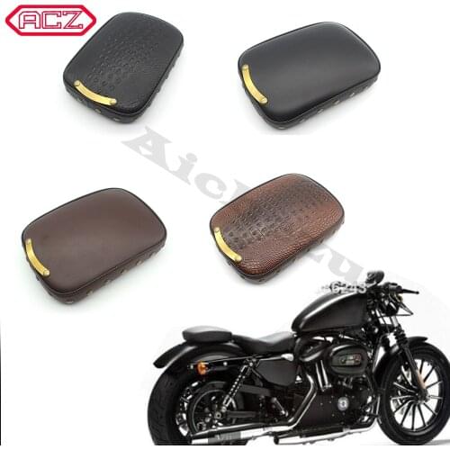 Motorcycle Parts Smooth/Crocodile Black/Brown Suction Cup Chopper Rear Pillion Passenger Pad Seat for Harley Bobber