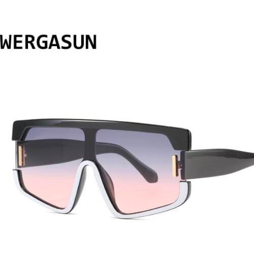 WERGASUN Fashion Oversized Sunglasses Women Brand Designer Big Frame Square Sunglasses UV Protection Shades For Women