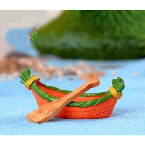 ZOCDOU 1 Piece Fairy Tales Propeller Boat Sleeping Ship Rowboat Model Small Statue Figurine Crafts Ornament Miniatures Decor DIY