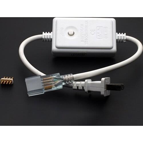 10pcs Led5050 RGB controller four wire plug colorful lamp red green blue static running power adapter switch LED Lamp