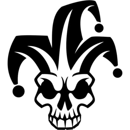 12.5cm*14cm Joker Jester Harlequin Fashion Car-Styling Car Sticker Black/Silver S3-5197