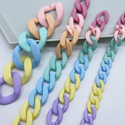 20pcs/lot Rubber Colors Acrylic buckle beads Colorful DIY Hairpins Handbag Strap Loops Accessories Acrylic Chains N222
